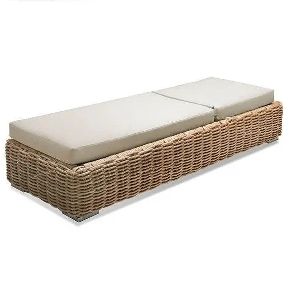 

Luxury Rattan Outdoor Patio Furniture Poolside Lounger Beach Chaise Rattan Lounger Patio Sunbed Garden Chair