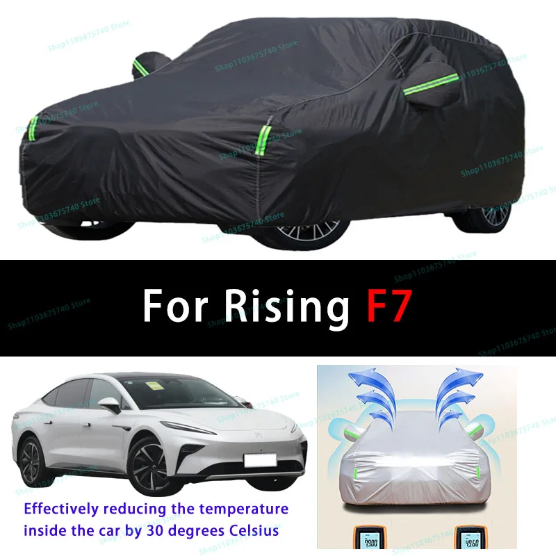 

For Rising Auto F7 Summer Full Car Covers Outdoor Sun uv Protection Dust Cooling Protective Auto Protective Cover