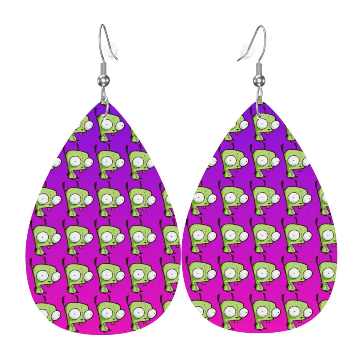 

Висячие серьги на заказ, забавные серьги-капли I-Invader Z-Zim, кожаные серьги-капли из ПВХ для подарков, изящные ювелирные изделия