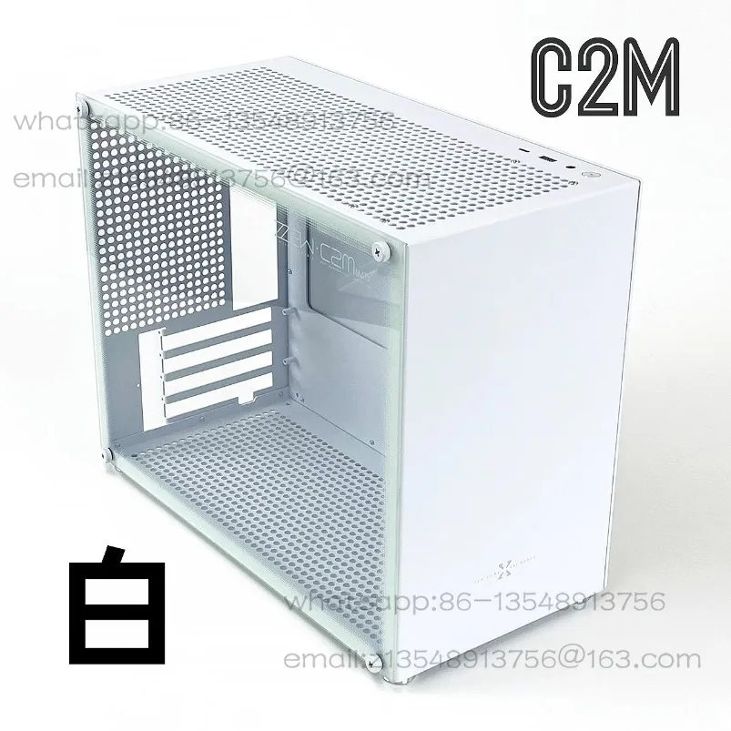 C2 all-aluminum MATX/ITX main board side transparent portable portable mini assembly desktop computer small chassis