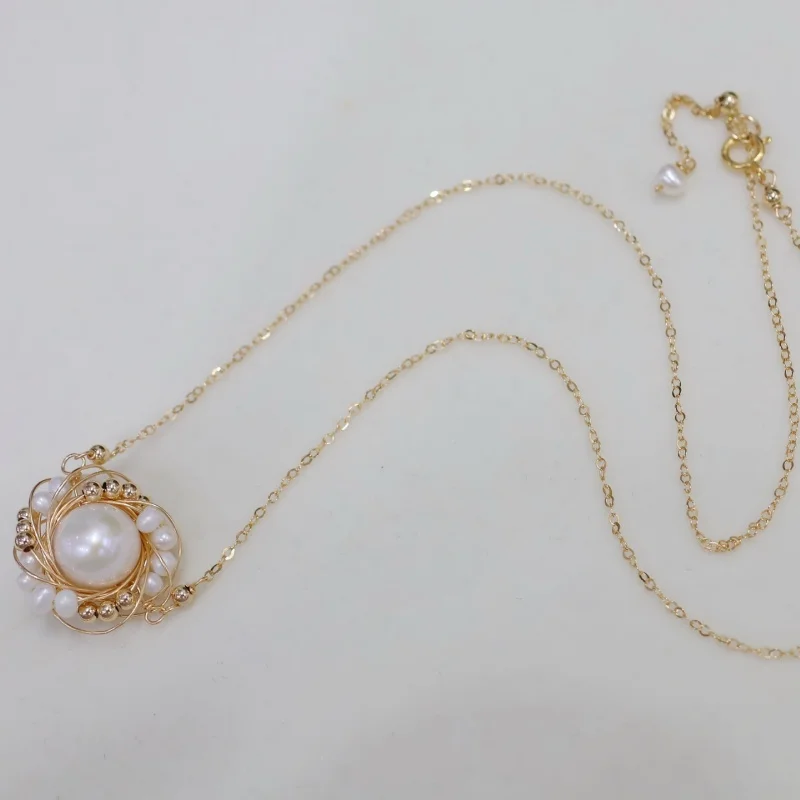 

SGARIT DIY Gold Wire-Woven Nest Pendant Necklace 14k Filled Gold Necklace High Quality Jewelry Gift For Girl Friend Sale