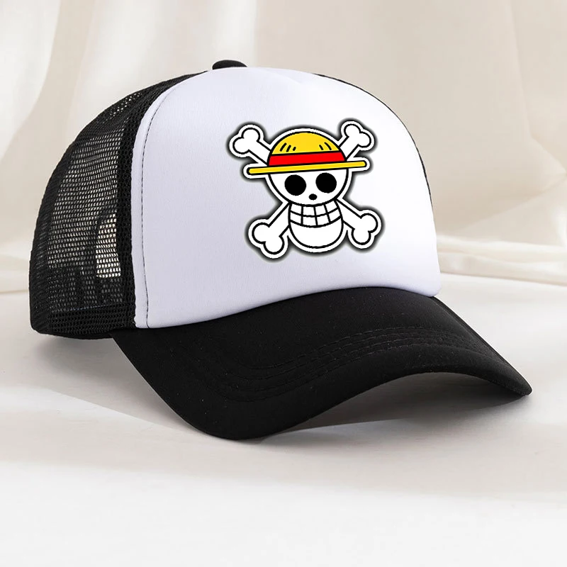 New Cartoon One Piece Kawaii Baseball Cap for Adult Anime Luffy Zoro Peaked Caps Hip Hop Parent Outdoor Mesh Hats Summer Sun Hat