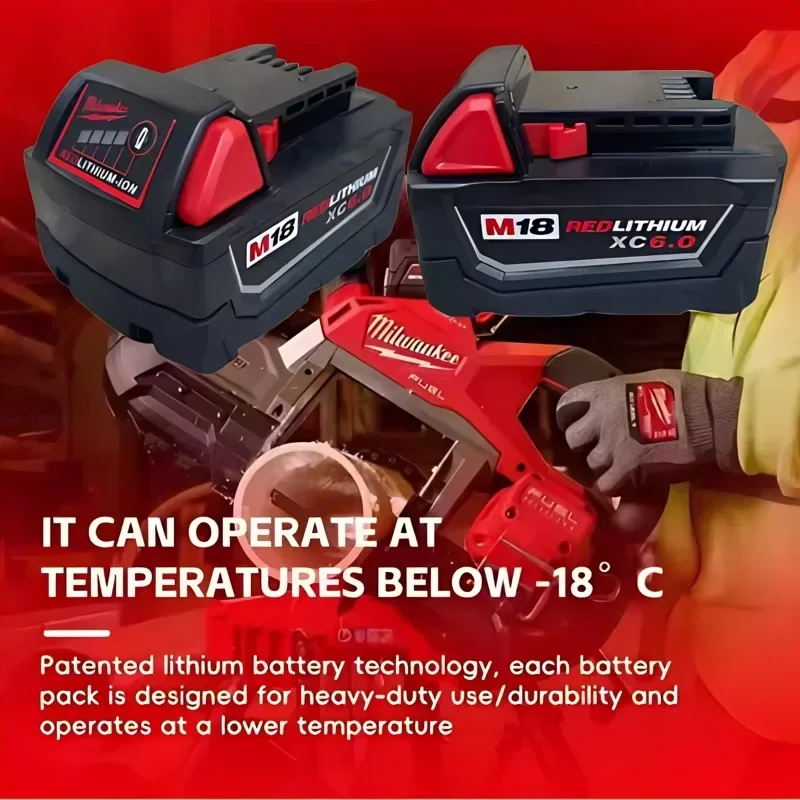 Genuine Milwaukee M18 FUEL 6.0Ah 18V Battery 18650 M18B6 M18B5 Suitable for Milwaukee Power Tools Rechargeable Lithium Battery image 5