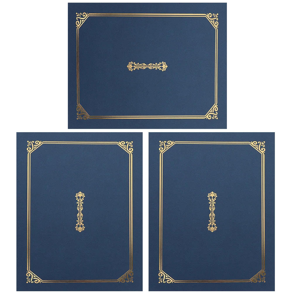 3pcs Certificate Paper Holder For Diploma Award Document Graduation Certificate Holder A4 Size Award Cover Folder