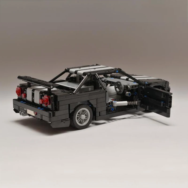 NEW Technical Nissan Skyline R34 Black Devil Pull Back Sports Car Model Building Blocks City Enlighten Bricks DIY Toys For Boys