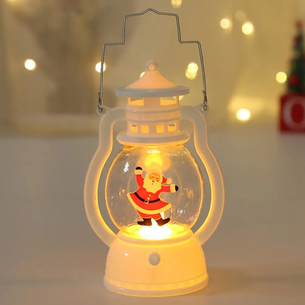 Christmas Lantern Decorative Christmas Tree Lighting Santa Snowman Christmas Tree Led Lantern Lamp With Hanging Ring