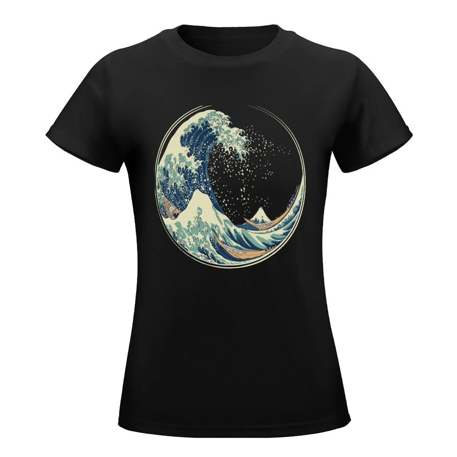 The great Wave T-Shirt cute tops korean fashion female lady clothes Women's clothing