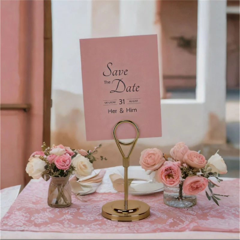 

BAAJ-Weighted Base Stand, 12Pcs Gold Premium Table Place Card Holders Elegant Clip Design For Events