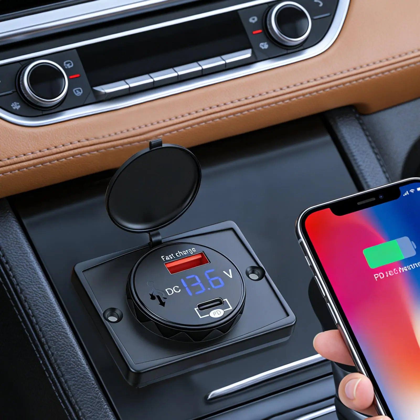 Car Charger Smart Auto-Match Safe Car Phone Charger For Truck Vehicle RV Sedan Yacht Motorcycle Automotive Smartphone Tablets
