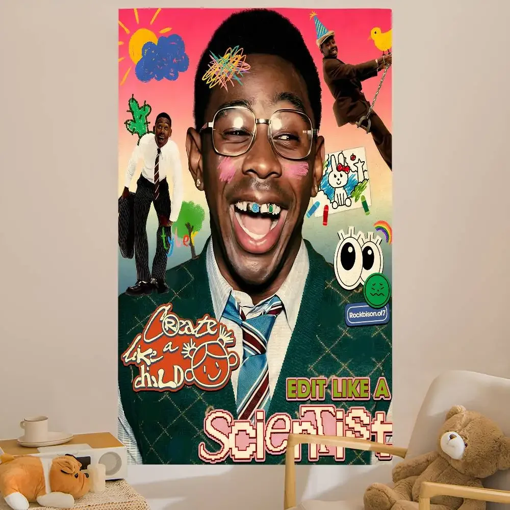 مغني الراب تايلر الخالق الهبي الجدار الشنق المفروشات لغرفة المعيشة المنزل النوم ديكور ديكور فني للمنزل