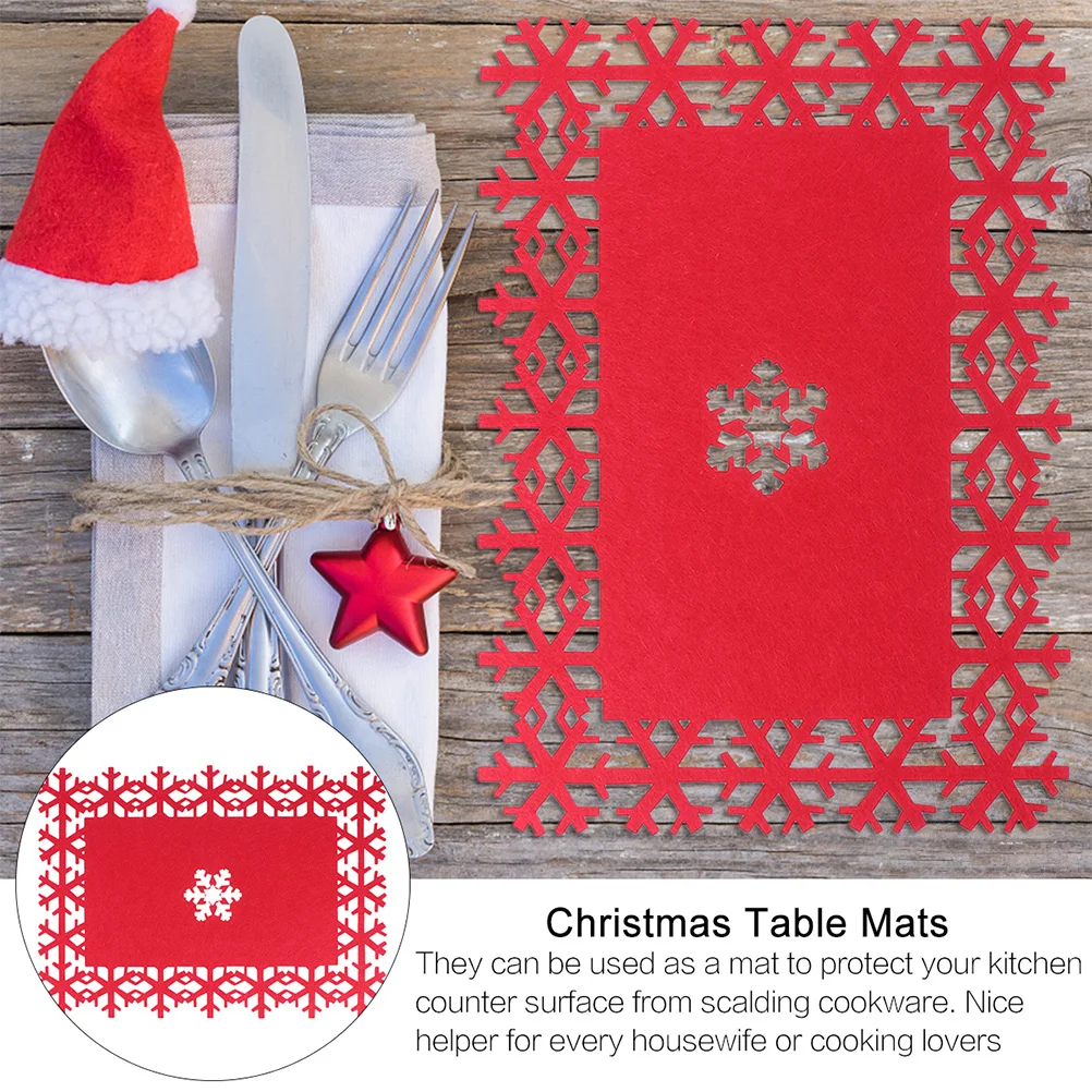 

8 Pcs Christmas Tableware Mat Place Mats Dinner Decorations Insulated Placemat Heat Resistance Placemats Resistant House
