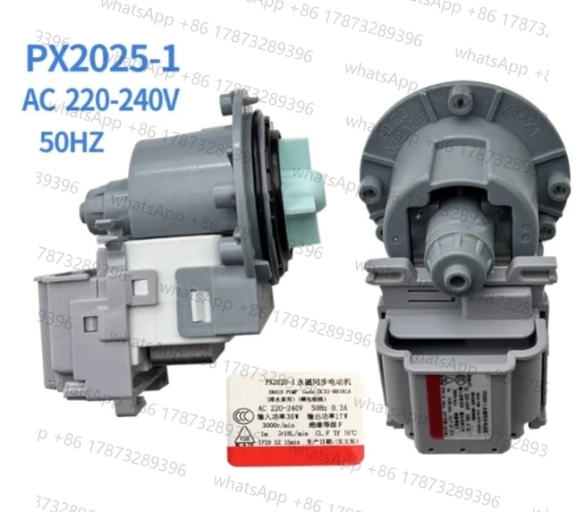 Nuevo Motor de bomba de drenaje de lavadora para Samsung PX2026-1 220-230V 60Hz 30W 18L/min DC31-00181B PX2025-1 B15-6A DC31-00181A