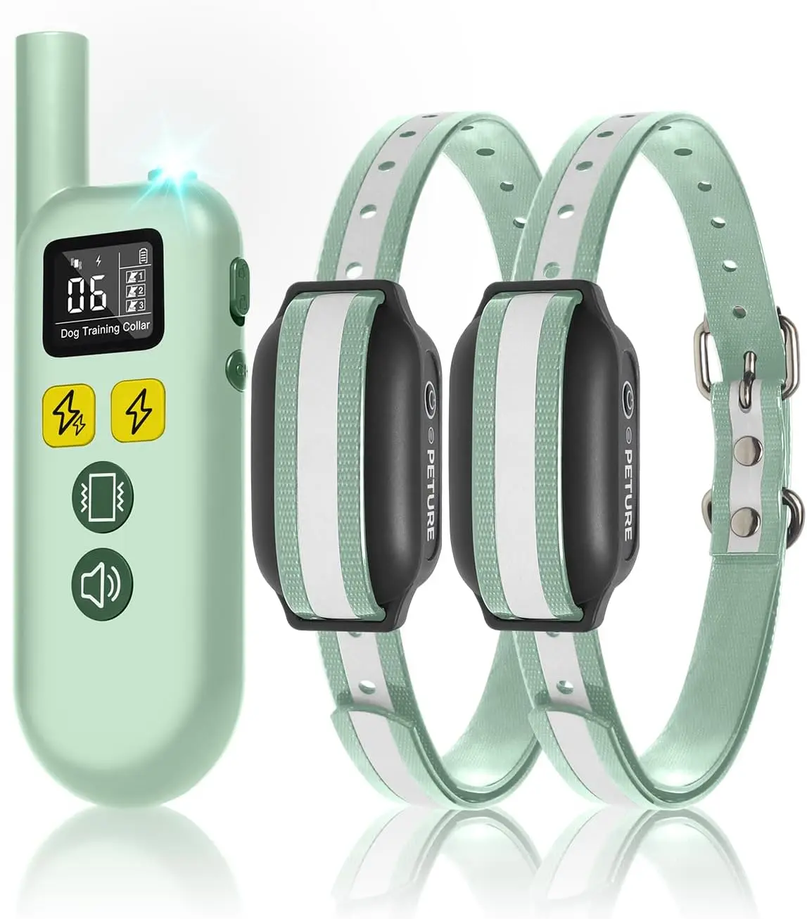 

Ошейник для собак 4-в-1 с дистанционным управлением, звуковой сигнал/вибрацией/двойным ударом, водонепроницаемость IPX7, для собак 7–120 фунтов (2 шт.)