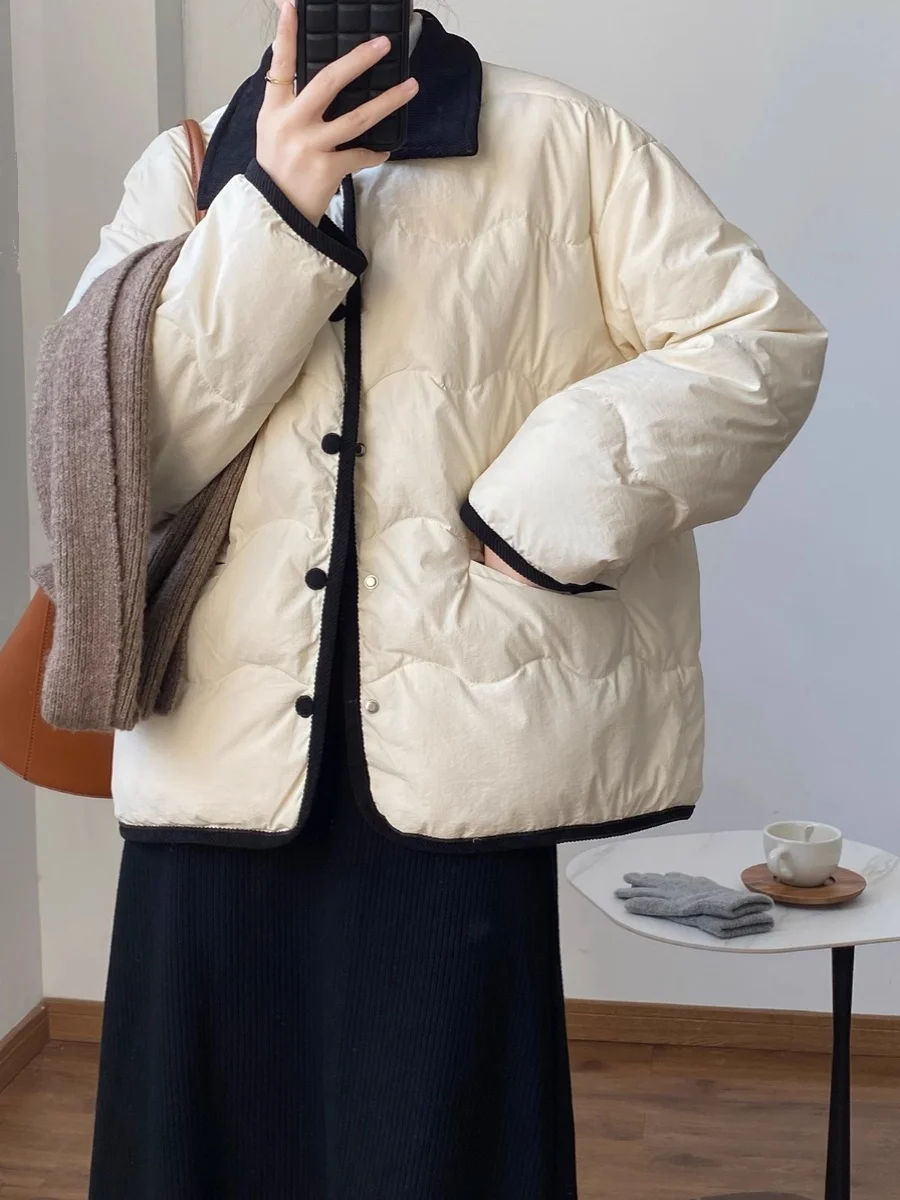 

ort Women's Cotton Jaet Winter New Sle Bread Coat Korean Sle Cact Size Commuter Loose Fit Long Sve Cotton Clothes