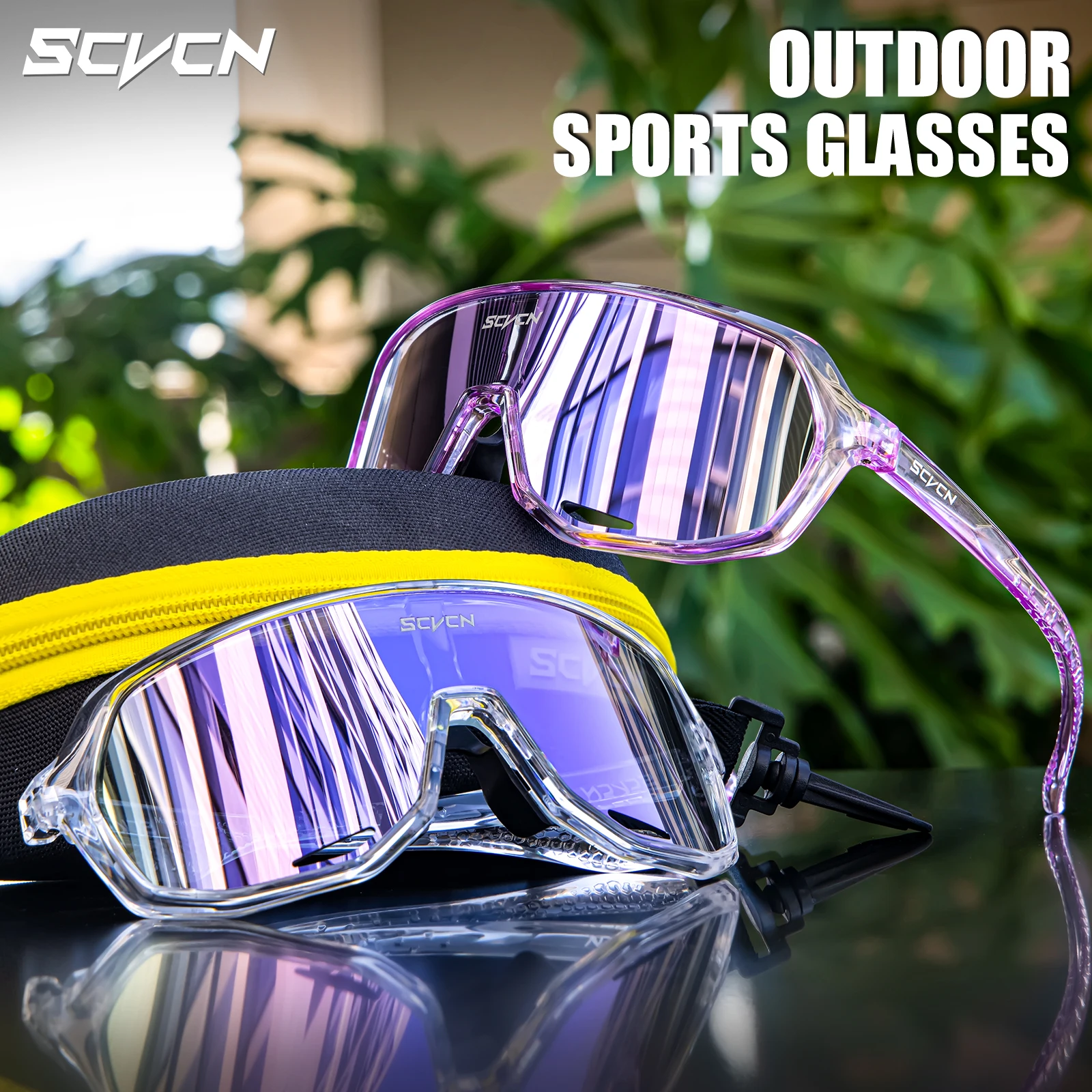 SCVCN Cycling Glasses Outdoor Bicycle Sunglasses Men MTB Cycling Goggles Women Road Bike Eyewear UV400 Running Glasses