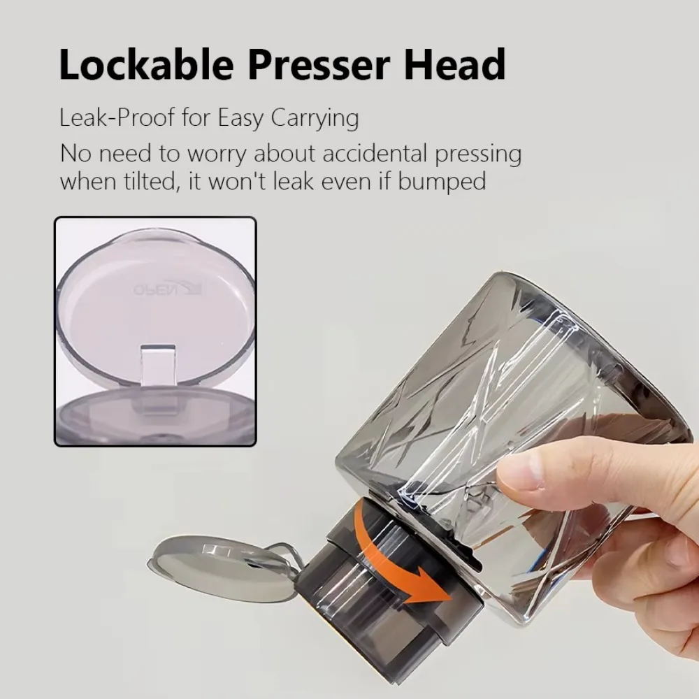 Botella recargable con cerradura, contenedor de plástico para quitar maquillaje a prueba de fugas, limpiador de manicura multiusos