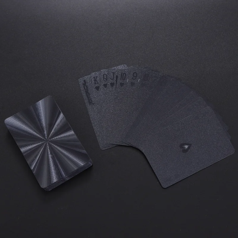 24K الذهب أوراق اللعب لعبة البوكر سطح السفينة الذهب احباط بوكر مجموعة البلاستيك بطاقة سحرية بطاقات مقاومة للماء #4