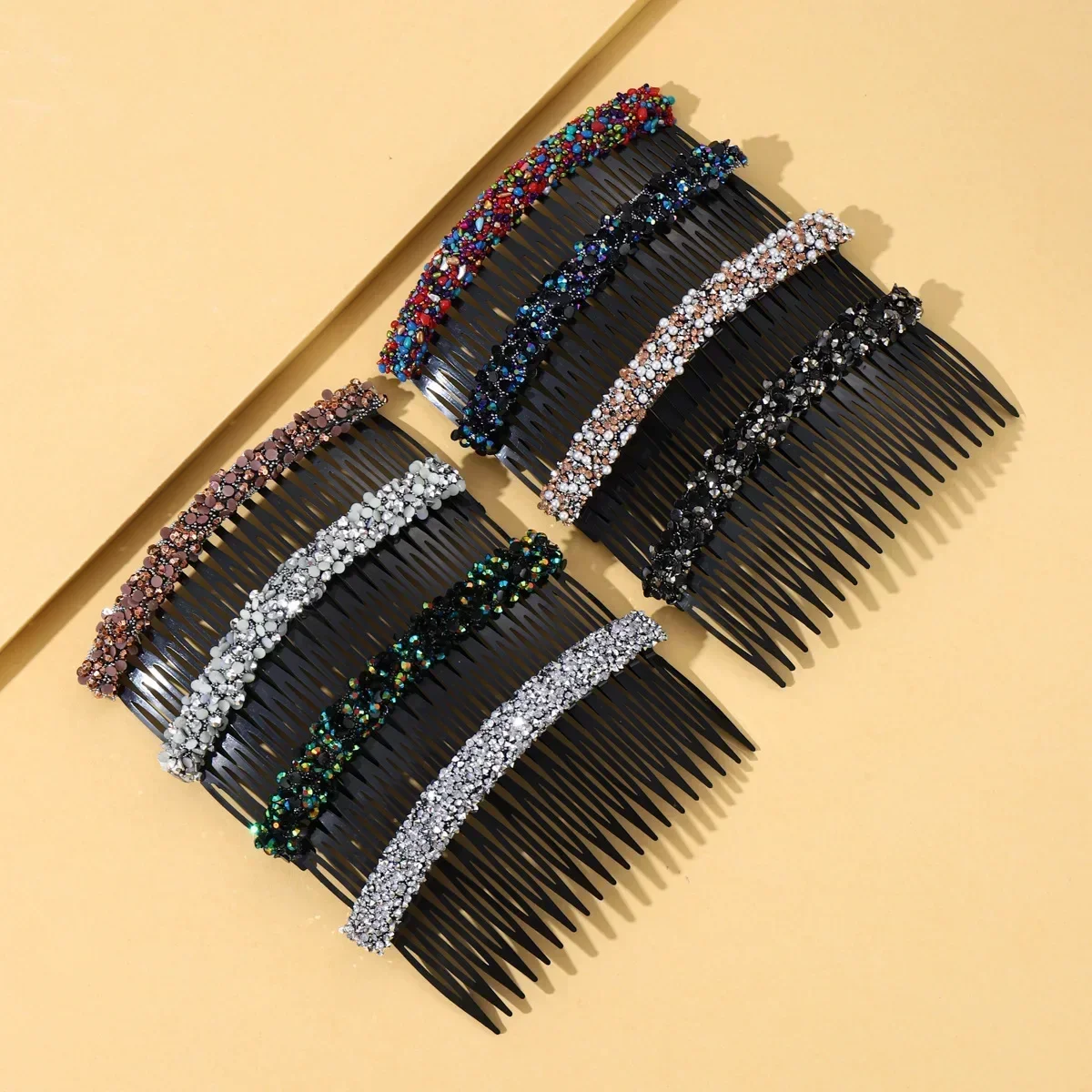 Glitter Shiny Crystal Comb Women Girls Broken Hairpin Bangs Side Inserted Comb Pressure Hair Pin Girls Hair Accessories Jewelry