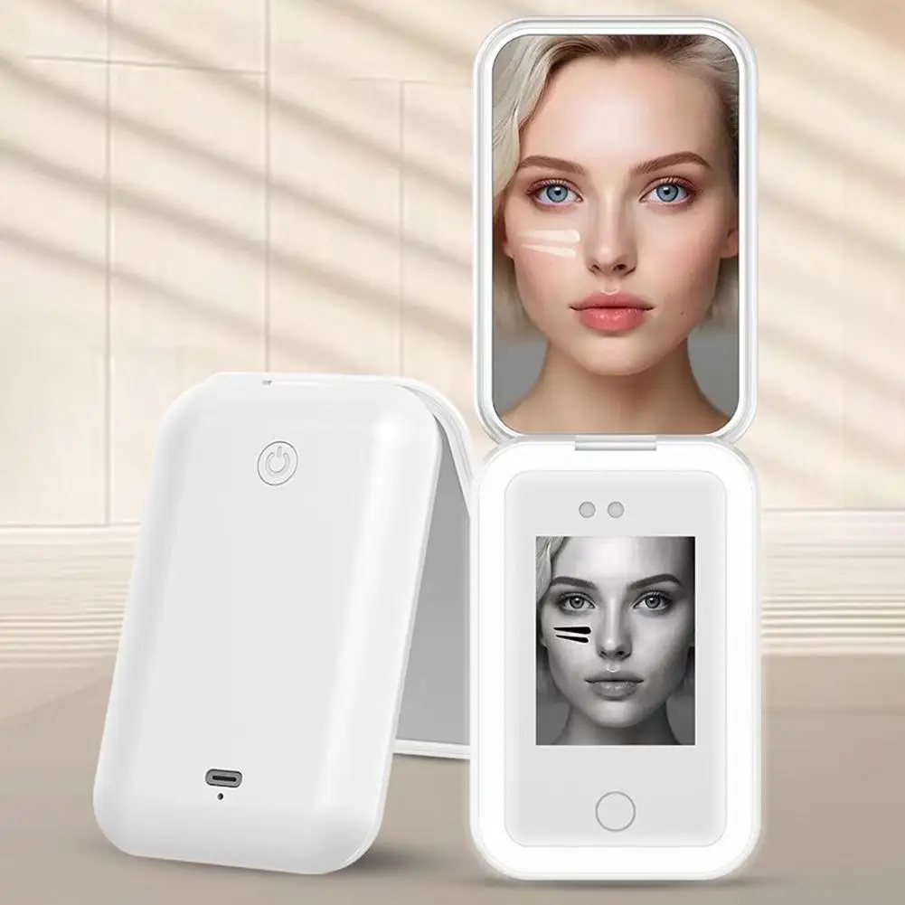 UV Detection Makeup Mirror With HD Camera And Light Sun Beauty Mirror Handheld Quick Protection Testing Portable Folding Mi Y9P1