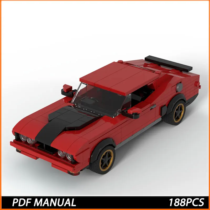 MOC Vehículos Técnicos de Alta Velocidad, Muscle Car, Dodge Challenger, Viper, Charger, Dom, Sets de Construcción de Carreras, Bloques de Construcción, Juguetes para Niños, Regalo de Navidad
