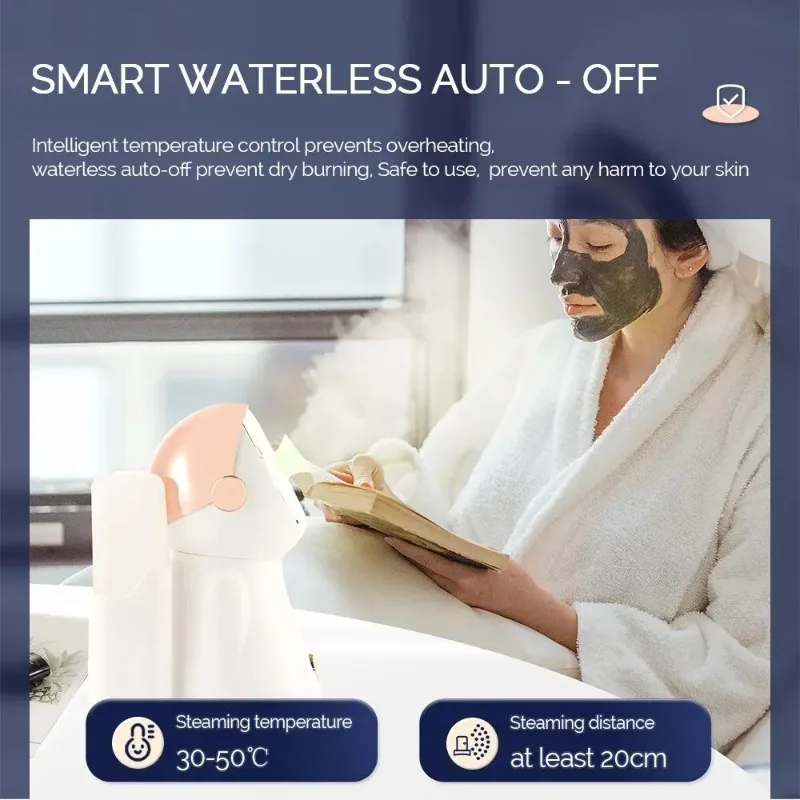 7Colors Photon Nano Hot Spray Face Steamer Sauna Pore Cleaner Red Light Therapy Skin Brightening Air Humidifier Facial Vaporizer