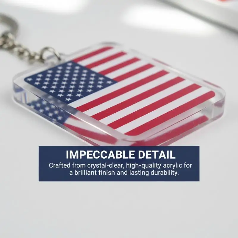 Country Flag Acrylic Keychain United States Spain Russia France Bag Accessories For Celebration Collection