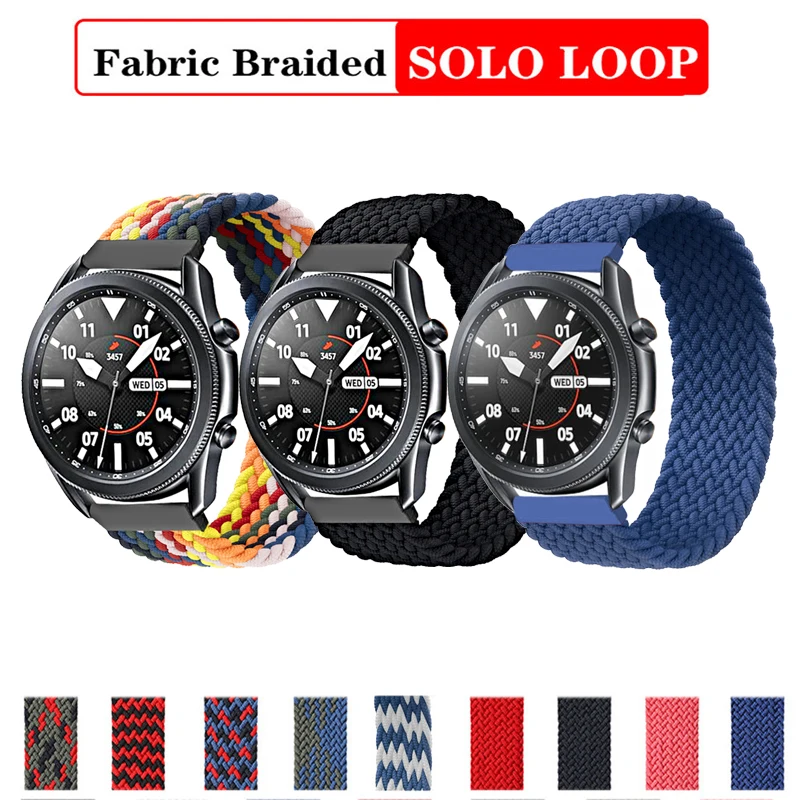 20 mm/22 mm geflochtenes Solo-Loop-Band für Samsung Galaxy 46 mm/42 mm Watch 3 Active 2 Gear S3 Frontier Huawei Watch GT-Armband