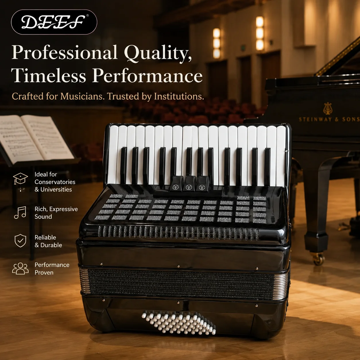 Portable Accordion Professional 30 Keys 48 Bass Colores Celluloid Wood Piano Keyboard Accordion Chromatic For Student Travel