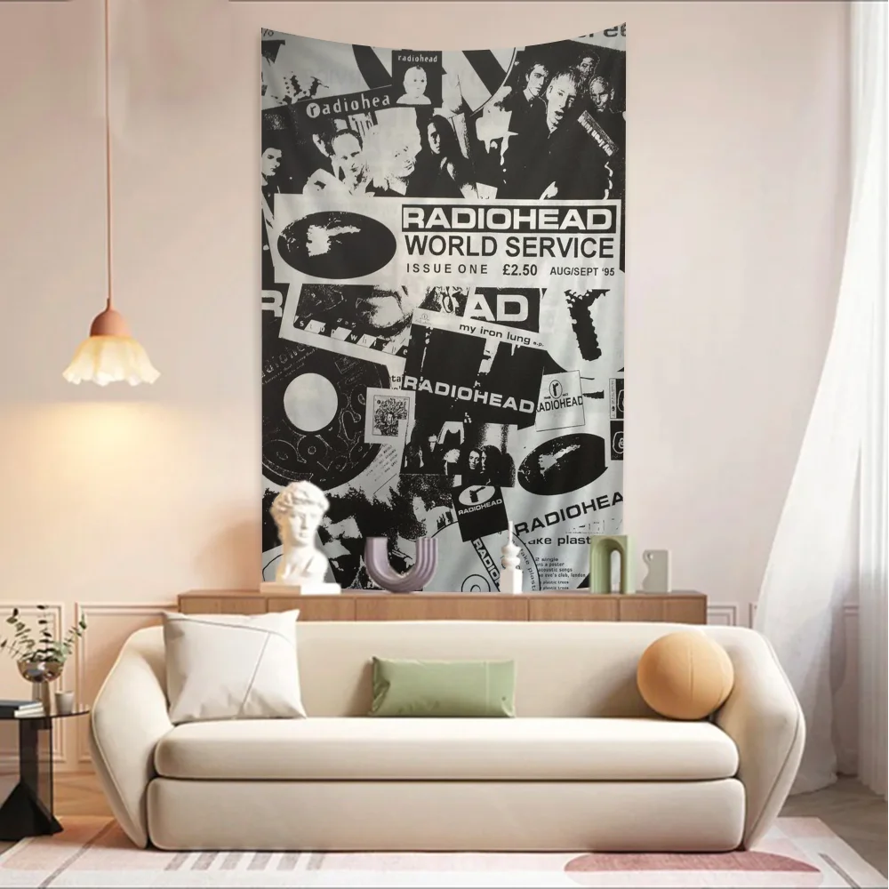 Rock Band Radiohead Music Art Wall Tapestry Hanging Tarot Hippie Wall Rugs Dorm Wall Hanging Sheets