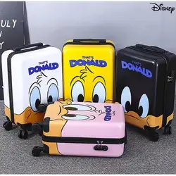 Disney Mickey Mouse 20inch Cartoon Travel Suitcase On Wheels Cute Trolley Luggage Kids Lovely Cabin Rolling Luggage Xmas Gift