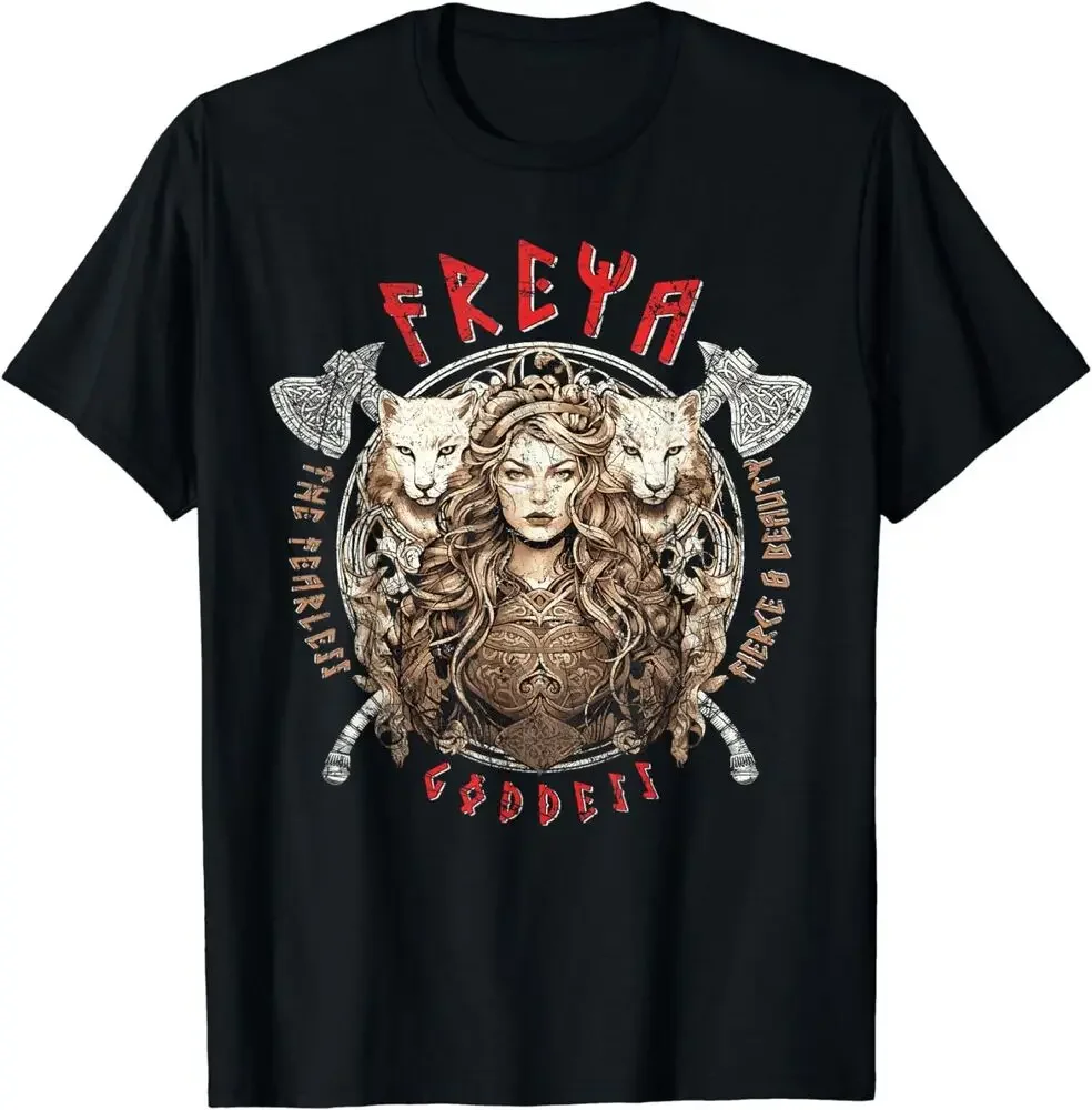 Goddess Freyja Norse Myth Runes  Vintage Shirt Y2K tops Unisex Summer Short Sve