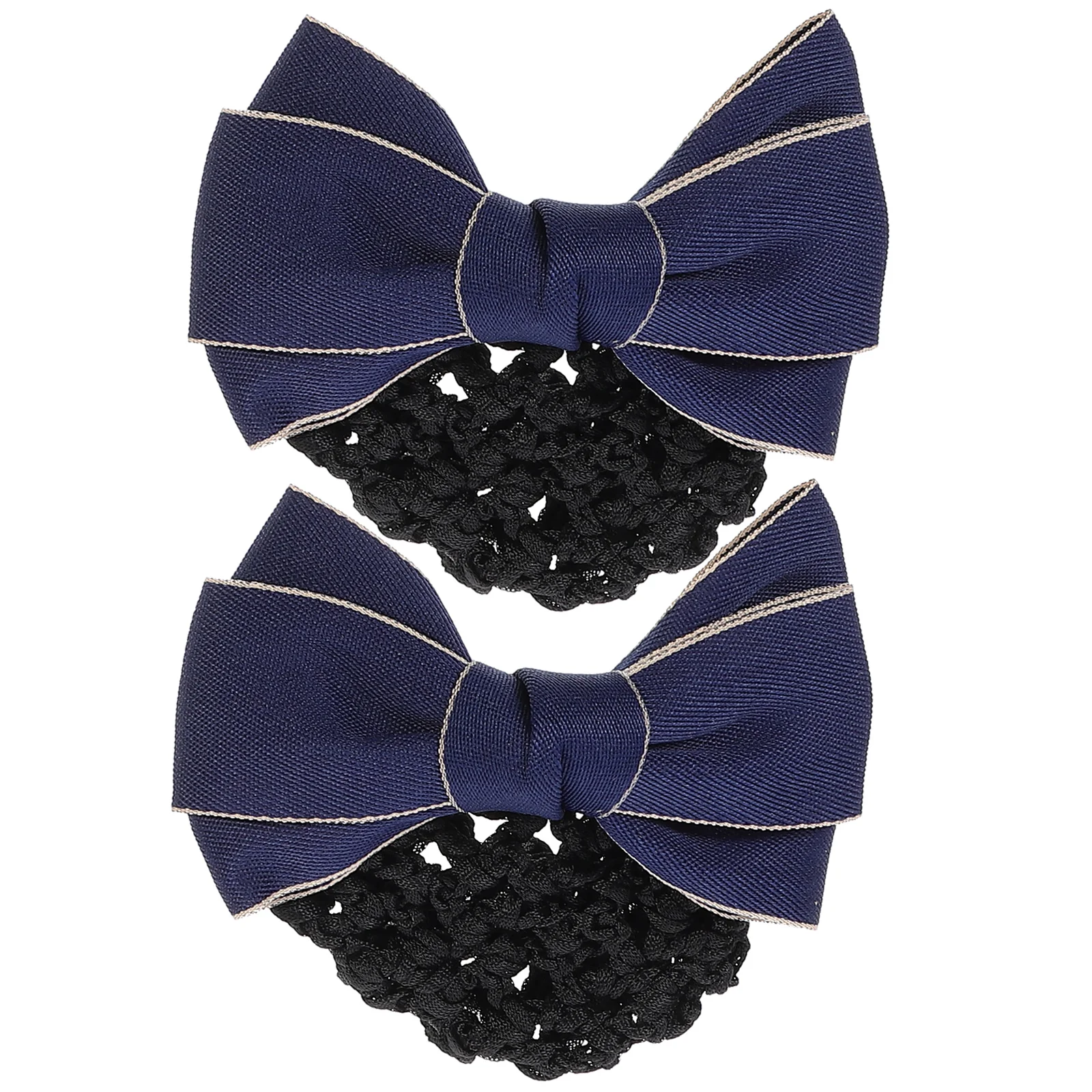 

2 Pcs Hair Net Women Headdress Bow Clips Snood Bobby Pins for Professional Bun Cover