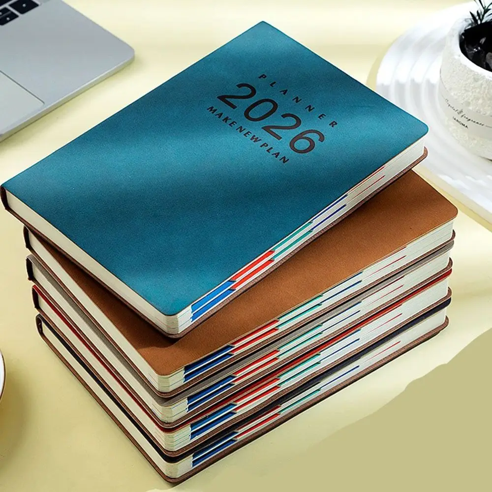 

Wear-resistant 2026 Schedule Planner Thick Paper 365 Days Bookmark A5 Daily Planner Notebook Efficient Time Organizer