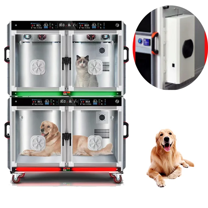 Professional Veterinary Medical stainless steel Equipment icu cage animaL critical care unit Pet ICU oxygen cage