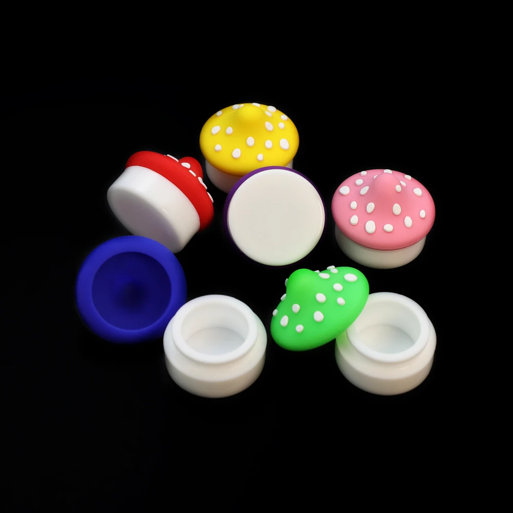 10 PCS 5ml Hallucinogenic Mushroom Design Silicone Container  Makeup Cream Case  with Lid NonStick Slicks  Home Accessories