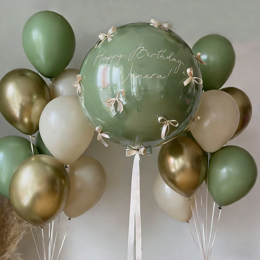 Avocado Sen Themen-Ballonset Bobo Ball Schleifendekoration für Hochzeit, Heiratsantrag, Geburtstag, Babyparty-Dekoration Ballons – Detail 4