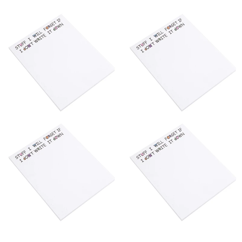 4X Funny Sticky Note, To Do List Notepad Funny Stationery, Office Supplies, Notebook Labels, Desk Sticky Note 50 Pages,A