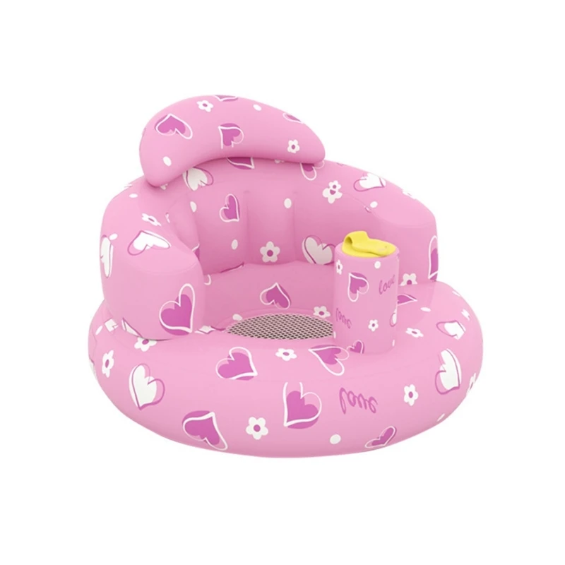 Soft & Safe Baby Shower Chair Inflatable Infant Seats Infant Inflatable Couch with Back Support Soft & Safe Kids Chair