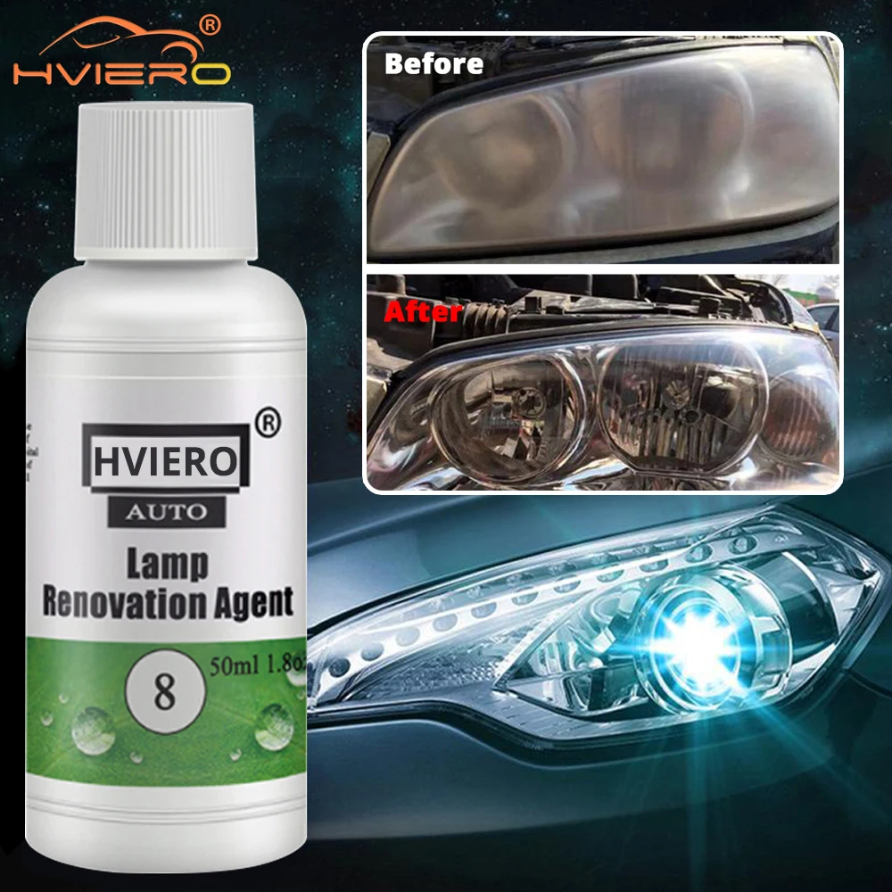 HVIERO-8 50ML Applicable Styling Lens Restoration Headlight Repair Care Shampoo Polishes Washing Accessories Paint Lamp Cleaner