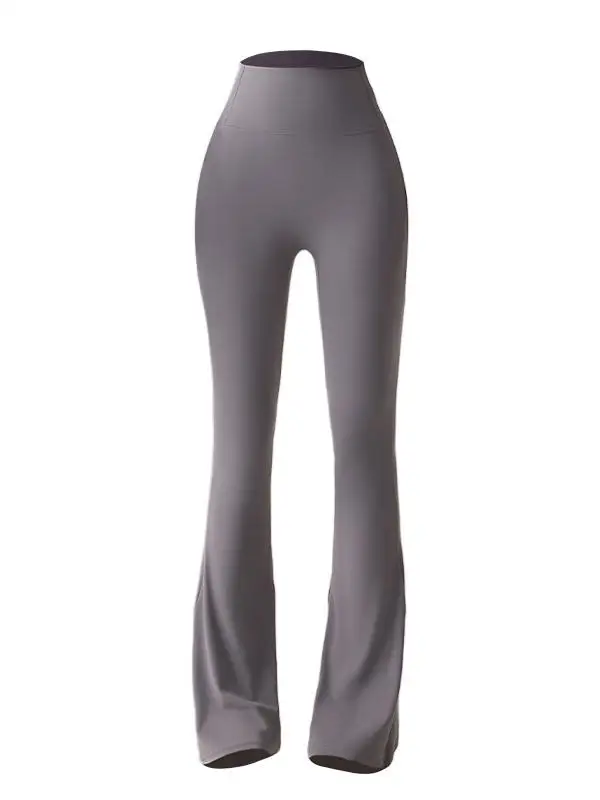 กางเกงโยคะทรงสลิมฟิตสำหรับฤดูร้อน เอวสูง กระชับหน้าท้อง ผ้าบาง สำหรับผู้หญิง ช่วยให้ดูผอมลง สีขาว ทรงขาบาน ขายาว