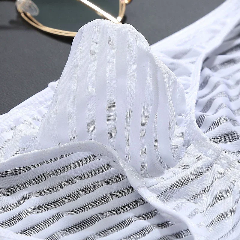 

Nylon+Spandex 1pcs Stylish Stylish Men's Mesh Underwear Briefs Transparent Low Waist Briefs For Everyday Wear
