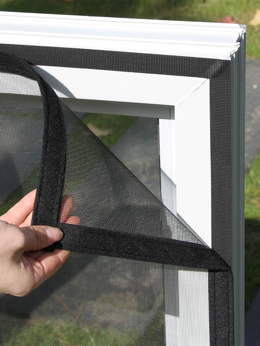 1pc Self - stick Door/Win Mesh: Top - notch Dust/Anti - germ/Bug/Mosquito - proof, Breath - Durable, Easy Clean. Guards Family