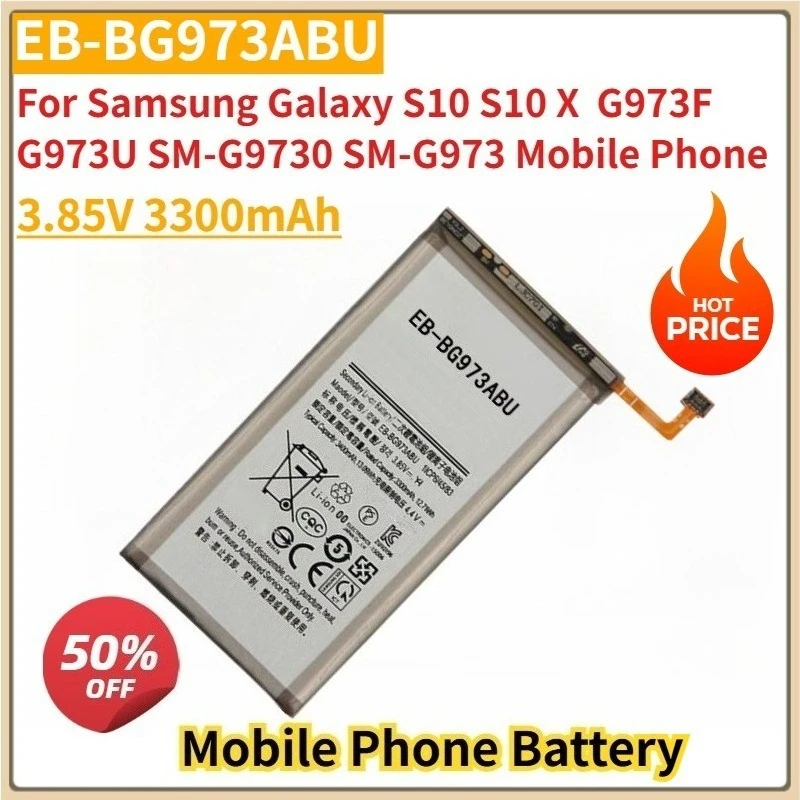 New EB-BG973ABU Replacement Mobile Phone Battery 3.85V 3300mAh For Samsung Galaxy S10 S10 X  G973F G973U SM-G9730 SM-G973