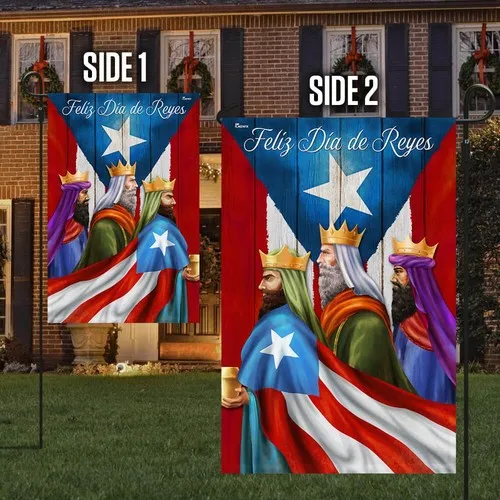 Three Kings Puerto Rico Feliz Día de Reyes Flag Nativity Welcome Flag HHZ UUV HHM WZZ yyi