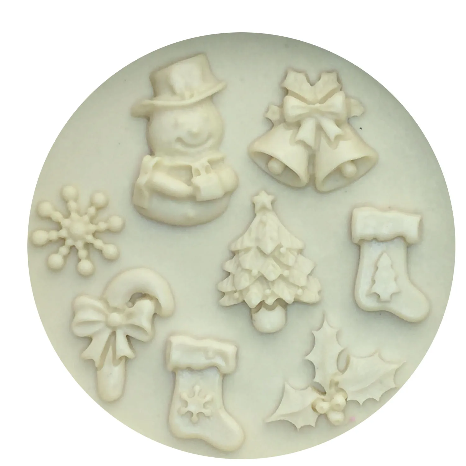 M0130 Food Grade 3D Christmas Tree/Bell/Snowman/Snowflake/sock Shape Silicone Mold Cake Decorating Tool