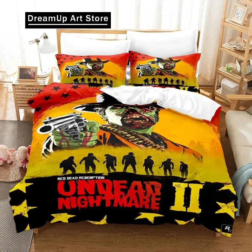 Game Undead Nightmare Red Dead Redemption Bedding Set Boys Girls Twin Queen King Size Duvet Cover Pillowcase Bed boys Adult