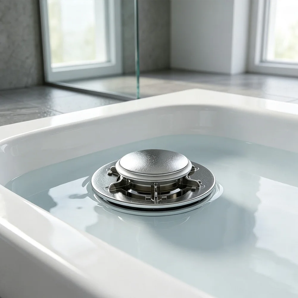 Bathroom Drain Repair Bathtub Drain Stopper For Daily Bathing Use Press-type Design Rubber Sealing Ring Leak-proof Sealing