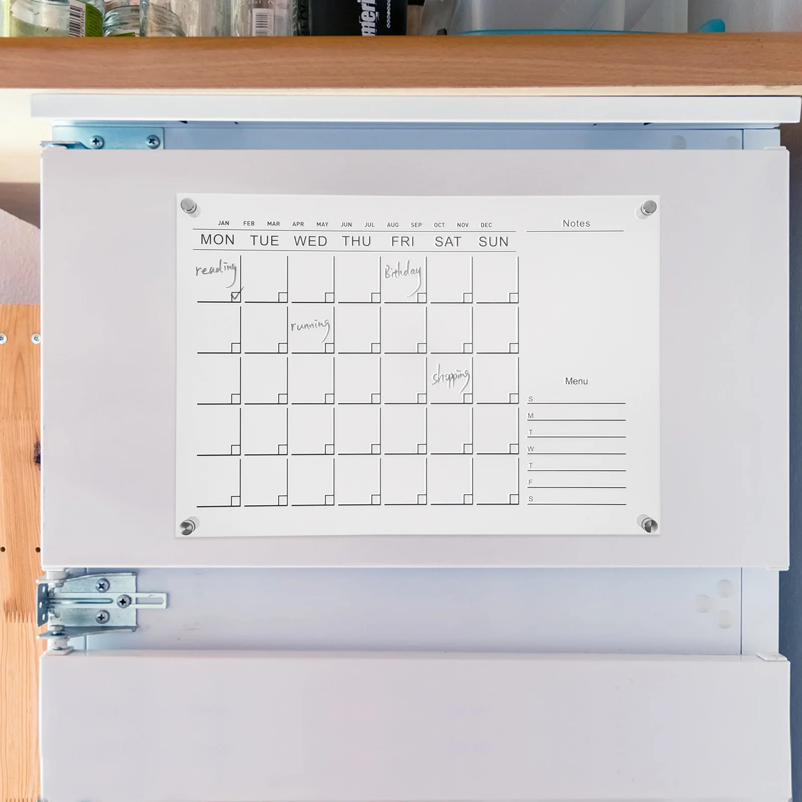 Calendario de escritorio semanal, tablero de planificador de viaje, acrílico transparente borrable, colgante de pared, borrado en seco