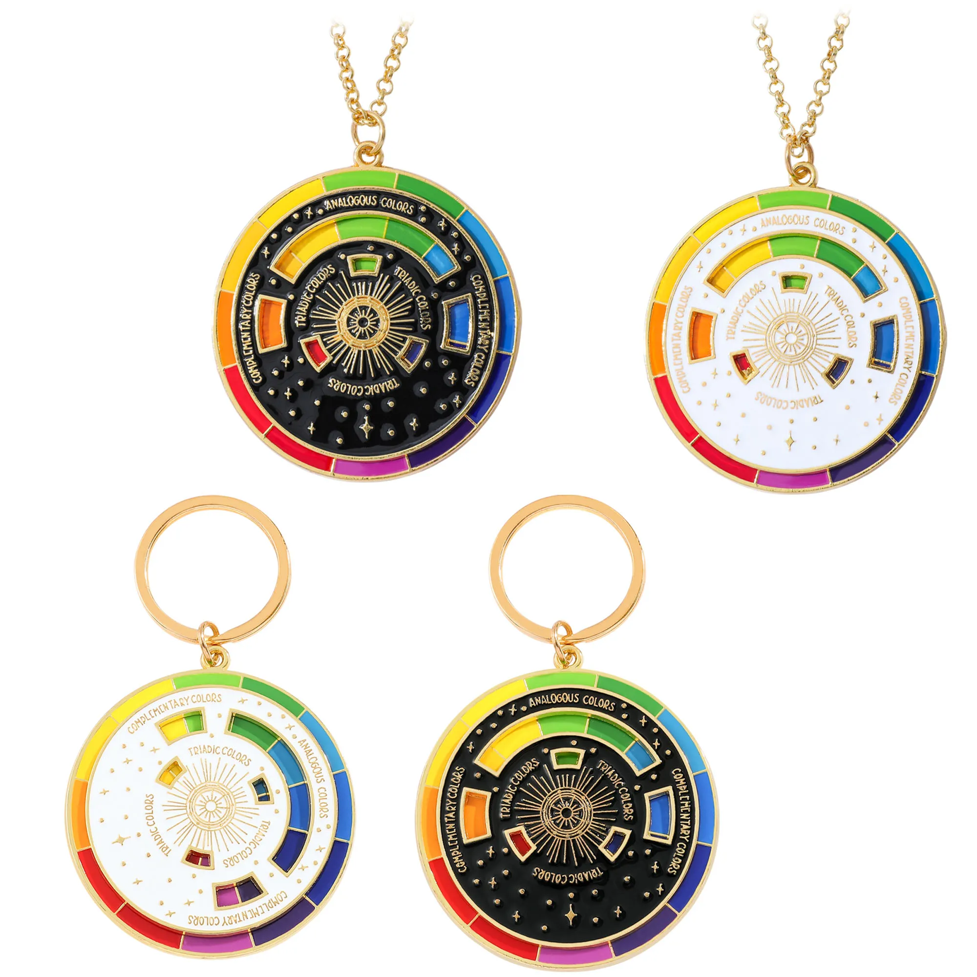Rotatable Color Wheel Keychain - Creative Spinning Turntable Charm | Aesthetic Art Supplies Gift