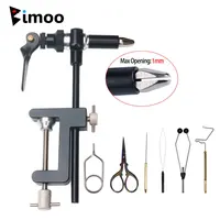 Bimoo 360 ° Tornillo de banco para atado de moscas con abrazadera en C de rotación con mandíbulas de acero endurecido, Kit de rosca 200D, soporte de bobina, enhebrador, Kit de herramientas para atar moscas